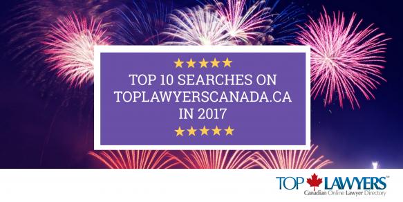 Top 10 Searches By Category to TopLawyersCanada.ca